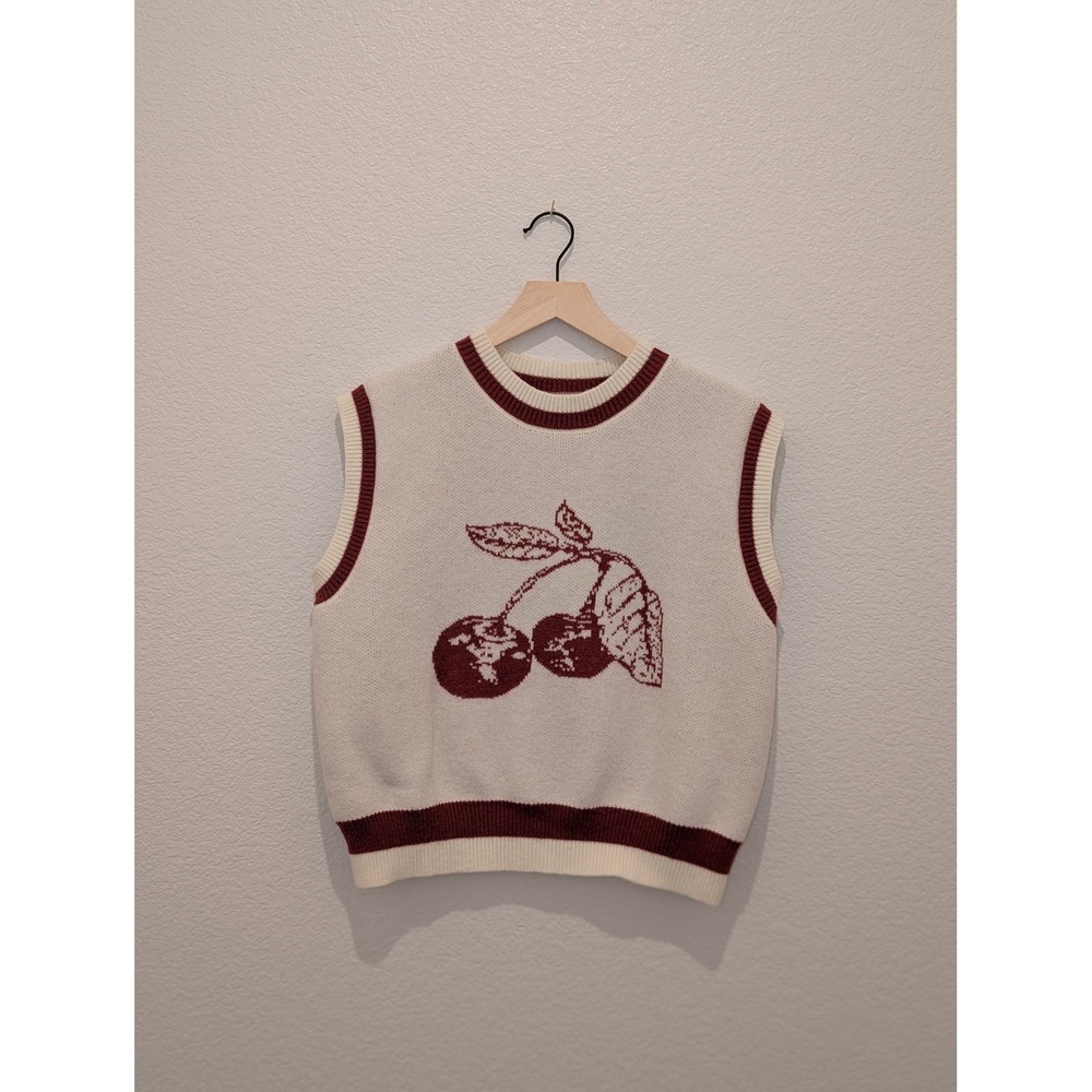 Cider Cherry Knit Sweater Vest Size S